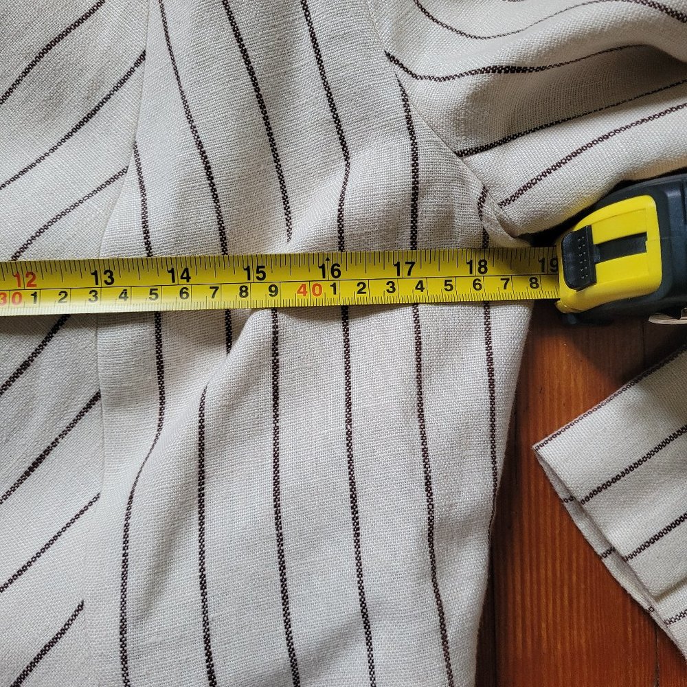 100pc Linen Cream Striped Blazer, ~Medium - Picture 5 of 10